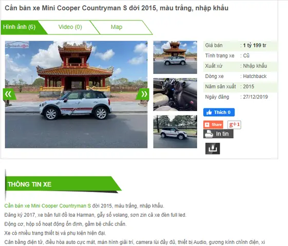 Mini Cooper 2007 Có Giá Bán 480 Triệu Đồng Được Nhập Khẩu Nguyên Chiếc. Chủ Xe Ô Tô Cooper Cũ Này Cho Biết Xe Luôn Được Bảo Dưỡng Bảo Hành Định Kỳ Đúng Hạn Và Thường Xuyên. Xe Thuộc Bản Full Turbo Và Các Chi Tiết Vẫn Còn Khá Ổn. Mini Cooper 2007 Chưa Từng Bị Đâm Va, Tai Nạn Hay Ngập Nước Vì Vậy Động Cơ Khá Êm, Gầm Bệ Chắc Chắn, Khỏa Khoắn. Mini Cooper 2007 Có Giá Bán 480 Triệu Đồng Được Nhập Khẩu Nguyên Chiếc. Chủ Xe Ô Tô Cooper Cũ Này Cho Biết Xe Luôn Được Bảo Dưỡng Bảo Hành Định Kỳ Đúng Hạn Và Thường Xuyên. Xe Thuộc Bản Full Turbo Và Các Chi Tiết Vẫn Còn Khá Ổn. Mini Cooper 2007 Chưa Từng Bị Đâm Va, Tai Nạn Hay Ngập Nước Vì Vậy Động Cơ Khá Êm, Gầm Bệ Chắc Chắn, Khỏa Khoắn.