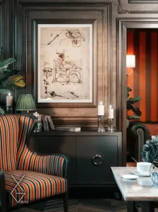 Tranh Automobile - 1478 - Bản Vẽ Tay Động Cơ "xe Hơi" - Leonardo Da Vinci