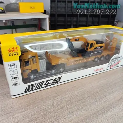 Mô Hình Tĩnh Xe Oto Tải Excavator Transport Truck Có Những Chi Tiết Gì Hot Vậy ?