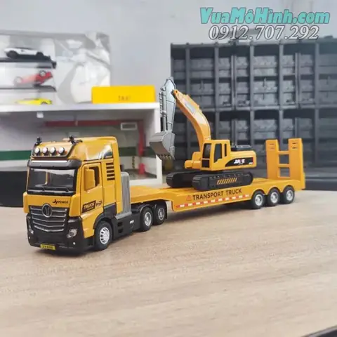 Mô Hình Tĩnh Xe Oto Tải Excavator Transport Truck Có Những Chi Tiết Gì Hot Vậy ?