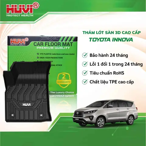 Mô Tảthảm Lót Sàn Ô Tô Huvi Cho Xe Toyota Innova 3d (7 Chỗ) Năm 2016+