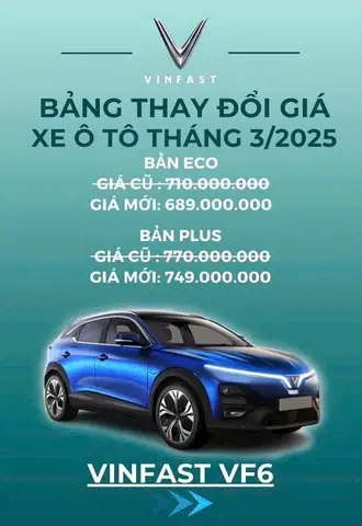 Bảng Giá Xe Vinfast Vf6 Tháng 3/2025