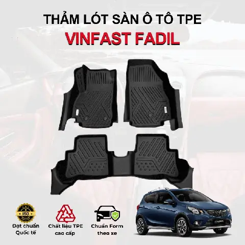 Thảm Lót Sàn Xe Ô Tô Vinfast Fadil Chất Liệu Tpe Khuôn Đúc Nguyên Khối Tràn Viền Cao Cấp