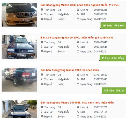 Có Nên Mua Xe Ô Tô Musso Nhập Khẩu Cũ? Đánh Giá Chi Tiết