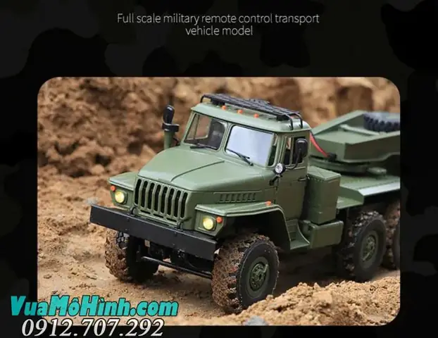 Wpl B36 Xe Tải Quân Sự Điều Khiển Từ Xa Ural Truck 1/16 B36 6wd Xe Kéo Semi Rơ Móc