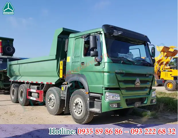 Hình Ảnh Xe Ben Howo 4 Chân Động Cơ 371hp Thùng Đúc :