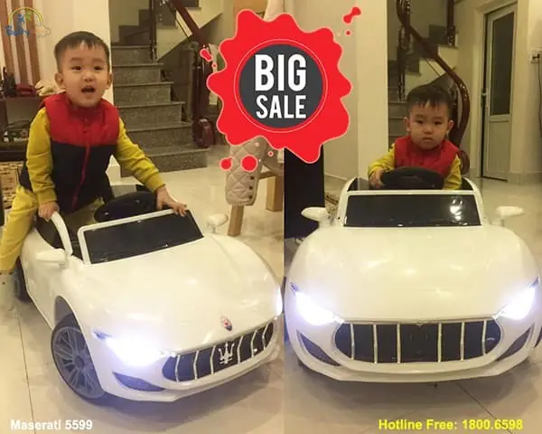 Đặc Điểm Nổi Bật Của Xe Ô Tô Điện Trẻ Em Kiểu Dáng Maserati Màu Trắng