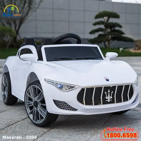 Đặc Điểm Nổi Bật Của Xe Ô Tô Điện Trẻ Em Kiểu Dáng Maserati Màu Trắng
