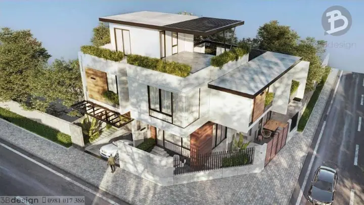 Mẫu Thiết Kế Nhà Biệt Thự Có Gara Ô Tô Đẹp