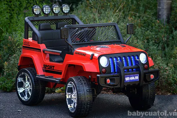 Xe Ô Tô Điện Trẻ Em Địa Hình Bbt-666.99 - 2 Chỗ Ngồi Cho 2 Bé Cùng Chơi