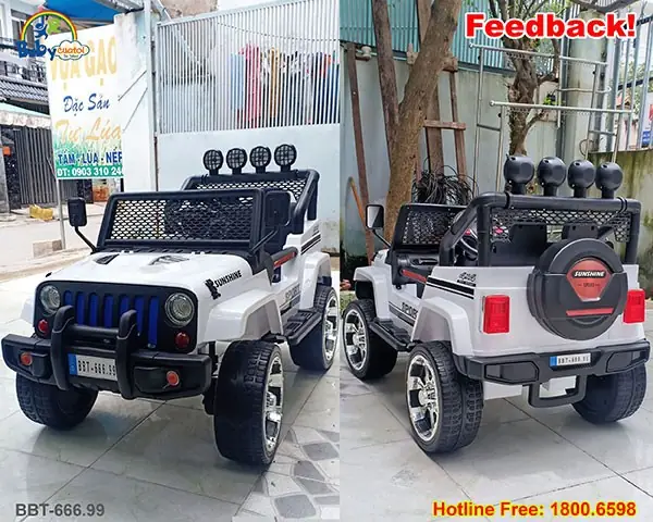 Xe Ô Tô Điện Trẻ Em Địa Hình Bbt-666.99 - 2 Chỗ Ngồi Cho 2 Bé Cùng Chơi
