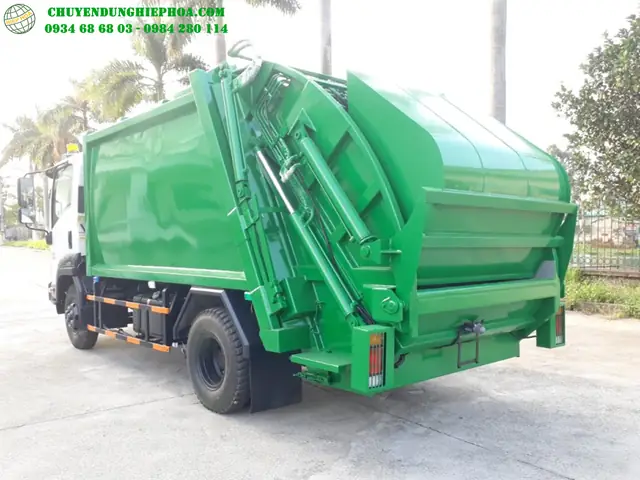 Hình Ảnh Xe Ép Rác 9 Khối Isuzu - Máng Xúc Rác