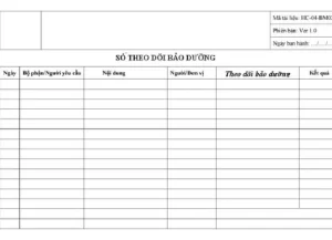 Mẫu Sổ Theo Dõi Bảo Dưỡng Ô Tô Bao Gồm Những Nội Dung Gì