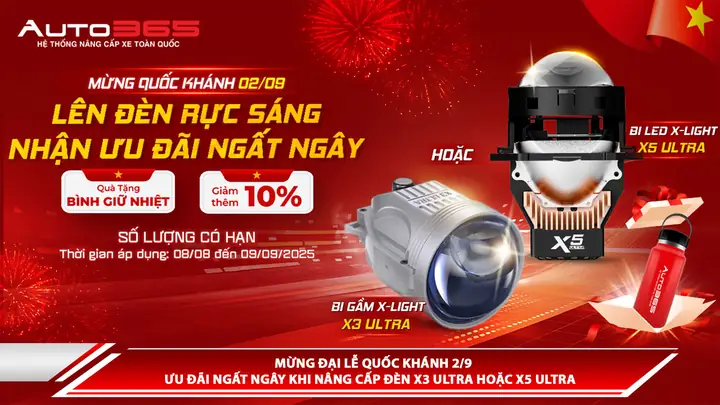 Mừng Đại Lễ Quốc Khánh 2/9 - Ưu Đãi Ngất Ngây Khi Nâng Cấp Đèn X3 Ultra Hoặc X5 Ultra