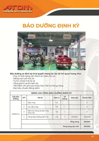 Lịch Trình Bảo Dưỡng Xe Ô Tô