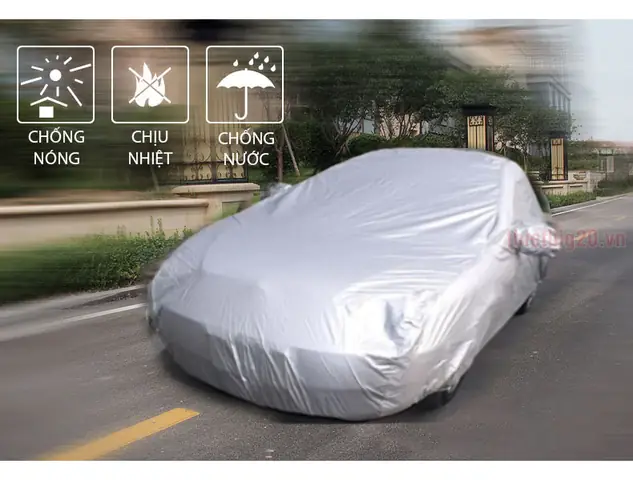 Bạt Phủ Xe Ô Tô Tráng Bạc Cách Nhiệt, Chống Nắng Mưa Ăn Mòn Hiệu Quả