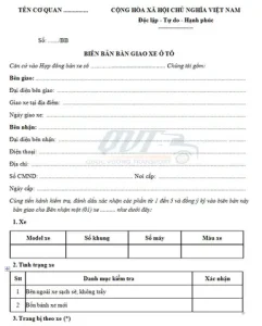 Mẫu Biên Bản Bàn Giao Xe Ô Tô Đầy Đủ & Chuẩn Pháp Lý Mới Nhất