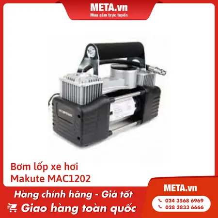 Bơm Lốp Xe Hơi Makute, 2 Xi Lanh Mac1202