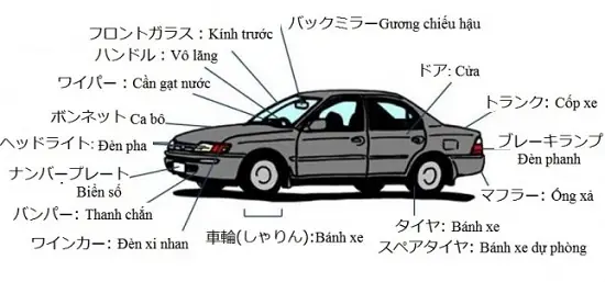 Các Bộ Phận Xe Ô Tô Bằng Tiếng Nhật: Bảng Tra Cứu Thuật Ngữ Chuyên Ngành Từ Cơ Bản Đến Nâng Cao