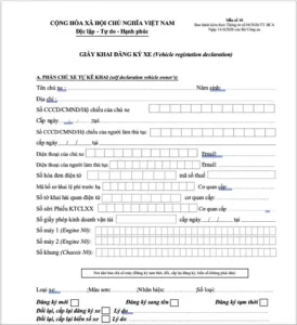 Điền Thông Tin Vào Phần Chủ Xe Tự Kê Khai