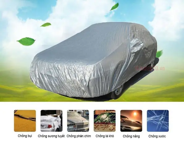 Bạt Phủ Xe Ô Tô Tráng Bạc Cách Nhiệt, Chống Nắng Mưa Ăn Mòn Hiệu Quả