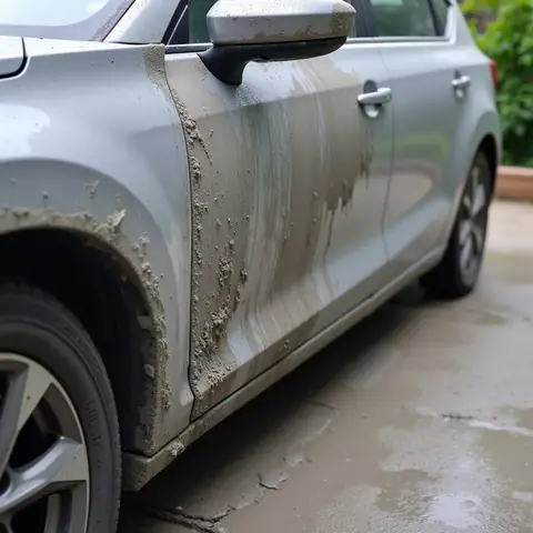 Tẩy Bê Tông Dính Trên Xe Ô Tô