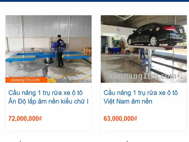 Giá Cầu Nâng 1 Trụ Rửa Xe Oto Hiện Nay Là :