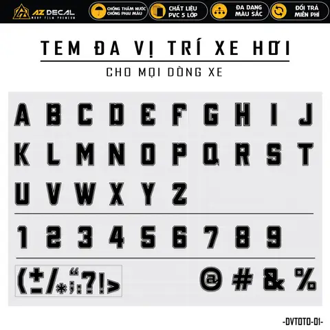 Chữ Cái Dán Xe Ô Tô: Hướng Dẫn Toàn Diện Từ A Đến Z