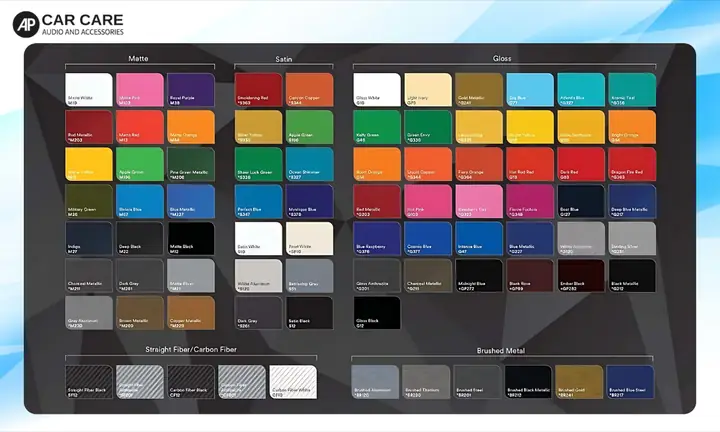 Bảng Màu Và Các Loại Wrap Nổi Bật Tại Ap Car Care
