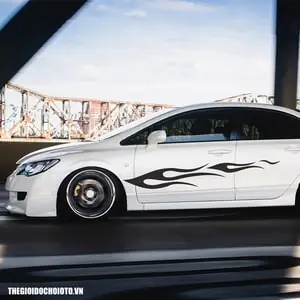 Tem Dán Sườn Xe Hình Ngọn Lửa Mẫu 3 Ms-159