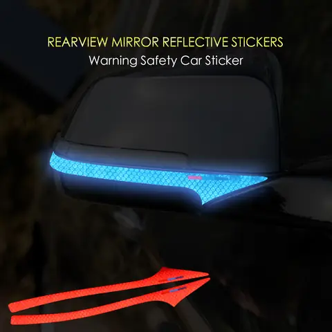 Decal Tem Dải Màu Phản Quang Dán Gương Ô Tô (mẫu 6) Ms-300