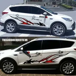 Bộ Tem Ngọn Lửa Rồng Rs-r Dán Sườn Xe Ô Tô Ms-122