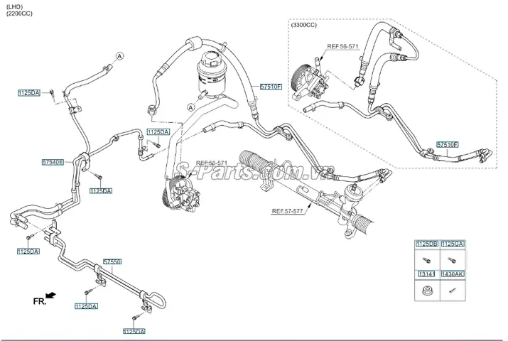Ống Ti Ô Dầu Trợ Lực Lái Kia Sedona