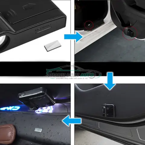 Cặp Đèn Led Logo Cảnh Báo Cửa Ô Tô, Xe Hơi Đầy Đủ Thương Hiệu