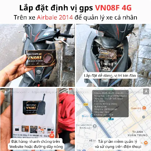 Lắp Đặt Định Vị Gps Vn08f 4g Trên Xe Airbale 2014