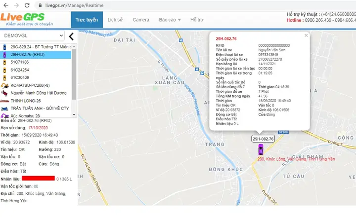 Bước 2: Xem Vị Trí Hiện Tại Của Xe