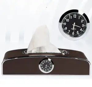 Hộp Đựng Khăn Giấy Trên Ô Tô Có Đồng Hồ Và Bảng Số Điện Thoại ( Mẫu 6 )