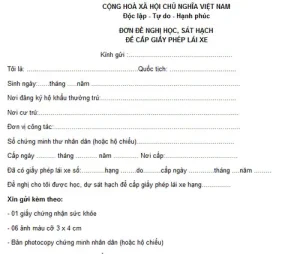 Đơn Đăng Ký Học Lái Xe Ô Tô: Mẫu & Hướng Dẫn Chi Tiết