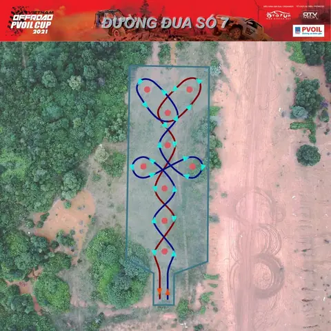 Đường Đua Số 7 - Autogymkhana - Btvn, Cb: Đường Đua Được Thiết Kế Trên Nền Bề Mặt Phẳng Cho Hai Hạng Cơ Bản Và Bán Tải Việt Nam. Đường Đua Này Yêu Cầu Các Tay Đua Cần Có Kỹ Năng Di Chuyển Nhanh Và Khéo Léo Trên Đường Hẹp Tương Tự Như Các Kỹ Thuật Đua Gymkhana. Đường Đua Này Được Chấm Điểm Bằng Hệ Thống Lazer Tự Động Ghi Thời Gian.