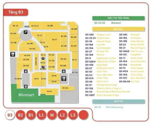 Tầng Hầm B3 Vincom Đồng Khởi