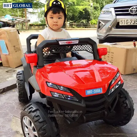 Xe Ô Tô Điện Trẻ Em Giá Rẻ Bbt-3355 Kiểu Dáng Địa Hình Hầm Hố