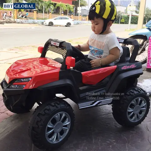 Xe Ô Tô Điện Trẻ Em Giá Rẻ Bbt-3355 Kiểu Dáng Địa Hình Hầm Hố