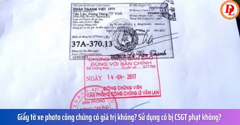 Giấy Đăng Ký Xe Ô Tô Công Chứng