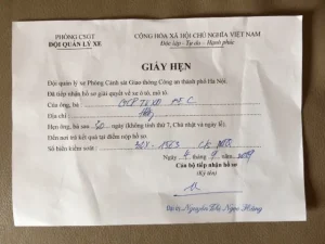 Giấy Hẹn Lấy Cà Vẹt Xe Ô Tô Là Gì?