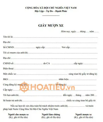 Giấy Mượn Xe Ô Tô: Hướng Dẫn Chi Tiết, Quyền Lợi & Trách Nhiệm Pháp Lý