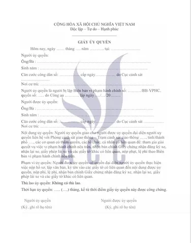 Hướng Dẫn Toàn Tập Về Công Chứng Giấy Ủy Quyền Xe Ô Tô: Thủ Tục, Hồ Sơ & Chi Phí