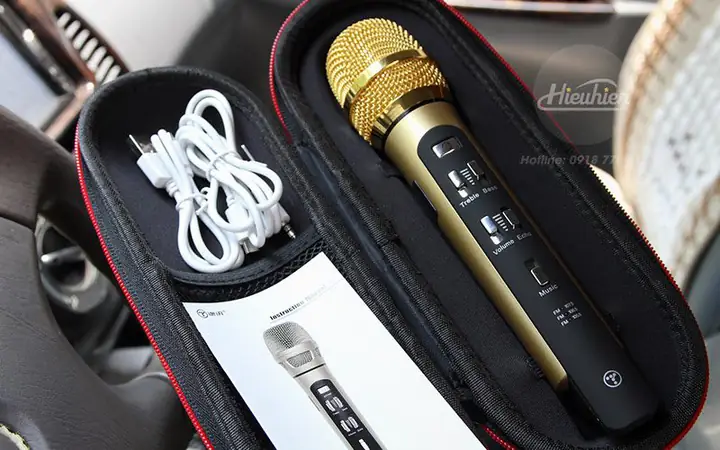 Tuxun K9– Micro Hát Karaoke Chuyên Nghiệp Trên Ô Tô, Xe Hơi – Phiên Bản 3 Tần Số Fm