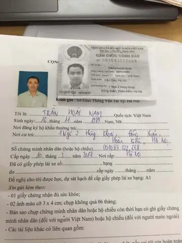 Biên Lai Nộp Lệ Phí Sát Hạch Và Lệ Phí Cấp Giấy Phép Lái Xe