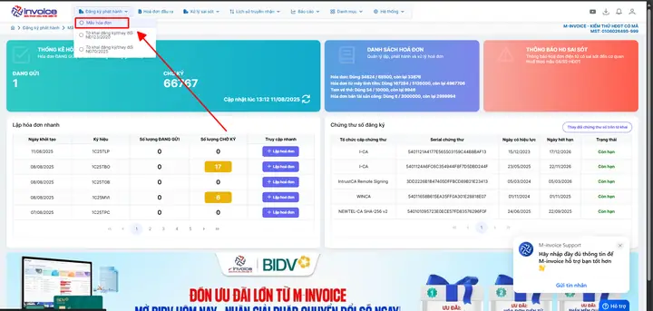 Bæ°á»c 1: Chá»n Máº«u Hã³a Äæ¡n