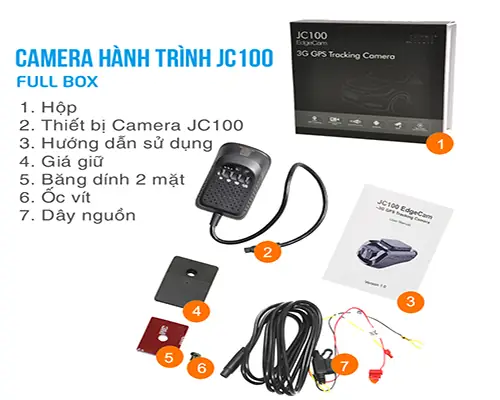 Top2 : Định Vị Ô Tô Jc100 + Camera Hành Trình 2 Mắt 3g Wifi Xem Từ Xa